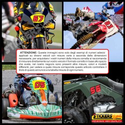 Adesivo numero gara M. 10 numeri Moto Gp CIV SBK Go Kart Scooter Quad Auto