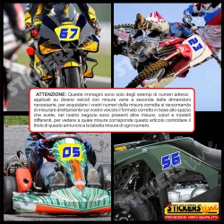 Adesivo numero gara M. 10 numeri Moto Gp CIV SBK Go Kart Scooter Quad Auto