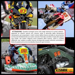 Adesivo numero gara M. 10 numeri Moto Gp CIV SBK Go Kart Scooter Quad Auto