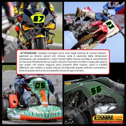 Adesivo numero gara M. 10 numeri Moto Gp CIV SBK Go Kart Scooter Quad Auto