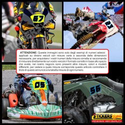 Adesivo numero gara M. 10 numeri Moto Gp CIV SBK Go Kart Scooter Quad Auto