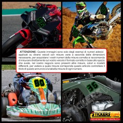 Adesivo numero gara  M. 11 numeri Moto Gp CIV SBK Go Kart Scooter Quad Auto