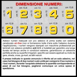 Adesivo numero gara M. 9 numeri Moto Gp CIV SBK Go Kart Scooter Quad Auto