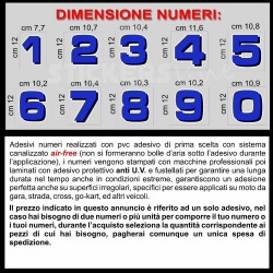 Adesivo numero gara M. 9 numeri Moto Gp CIV SBK Go Kart Scooter Quad Auto