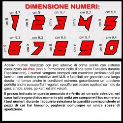 Adesivo numero gara M. 10 numeri Moto Gp CIV SBK Go Kart Scooter Quad Auto