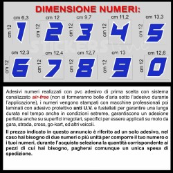 Adesivo numero gara M. 10 numeri Moto Gp CIV SBK Go Kart Scooter Quad Auto