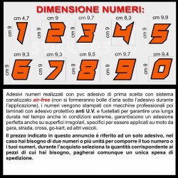 Adesivo numero gara M. 10 numeri Moto Gp CIV SBK Go Kart Scooter Quad Auto
