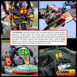 Adesivo numero gara M. 10 numeri Moto Gp CIV SBK Go Kart Scooter Quad Auto