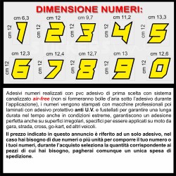 Adesivo numero gara M. 10 numeri Moto Gp CIV SBK Go Kart Scooter Quad Auto
