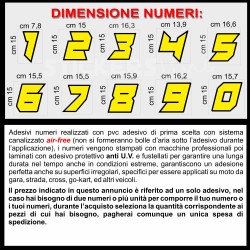 Adesivo numero gara M. 10 numeri Moto Gp CIV SBK Go Kart Scooter Quad Auto