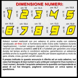 Adesivo numero gara M. 10 numeri Moto Gp CIV SBK Go Kart Scooter Quad Auto