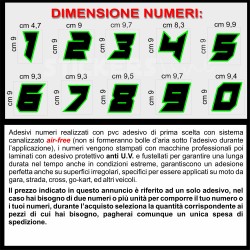Adesivo numero gara M. 10 numeri Moto Gp CIV SBK Go Kart Scooter Quad Auto