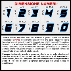 Adesivo numero gara M. 10 numeri Moto Gp CIV SBK Go Kart Scooter Quad Auto