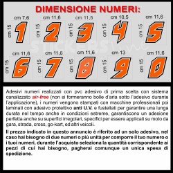 Adesivo numero gara  M. 11 numeri Moto Gp CIV SBK Go Kart Scooter Quad Auto