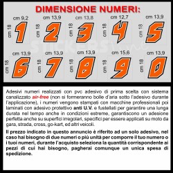 Adesivo numero gara  M. 11 numeri Moto Gp CIV SBK Go Kart Scooter Quad Auto
