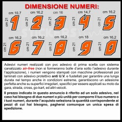 Adesivo numero gara  M. 11 numeri Moto Gp CIV SBK Go Kart Scooter Quad Auto