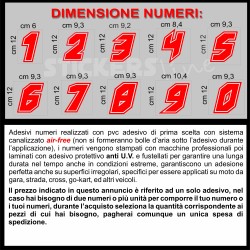 Adesivo numero gara  M. 11 numeri Moto Gp CIV SBK Go Kart Scooter Quad Auto