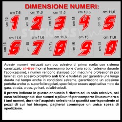 Adesivo numero gara  M. 11 numeri Moto Gp CIV SBK Go Kart Scooter Quad Auto
