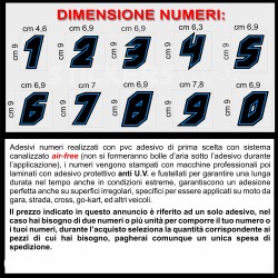 Adesivo numero gara  M. 11 numeri Moto Gp CIV SBK Go Kart Scooter Quad Auto