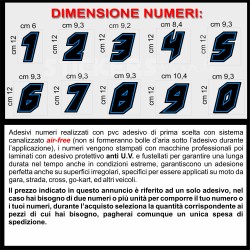 Adesivo numero gara  M. 11 numeri Moto Gp CIV SBK Go Kart Scooter Quad Auto