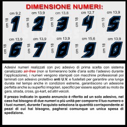 Adesivo numero gara  M. 11 numeri Moto Gp CIV SBK Go Kart Scooter Quad Auto