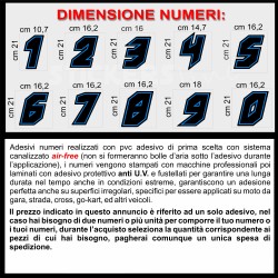 Adesivo numero gara  M. 11 numeri Moto Gp CIV SBK Go Kart Scooter Quad Auto
