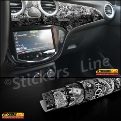 Pellicola stickers bomb Bianco Nero Monocromatico Wrapping auto moto Mactac ® M5