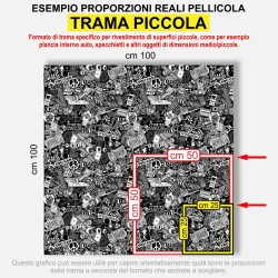 Pellicola stickers bomb Bianco Nero Monocromatico Wrapping auto moto Mactac ® M5