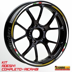 Adesivi cerchi ruote XMAX 125 - 250 - 300 cc set profili BIANCO - ORO Racing 3