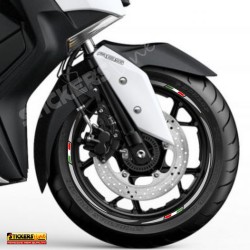 Adesivi cerchi ruote XMAX 125 - 250 - 300 cc GRIGIO ARGENTO - GRIGIO SCURO Racing 3