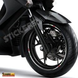 Adesivi cerchi ruote XMAX 125 - 250 - 300 cc GRIGIO ARGENTO - GRIGIO SCURO Racing 3