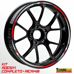 Adesivi cerchi ruote XMAX 400 cc set profili ARGENTO - ROSSO Rac. 3