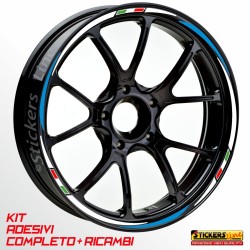 Adesivi cerchi ruote XMAX 400 cc set profili BIANCO - AZZURRO Racing 3