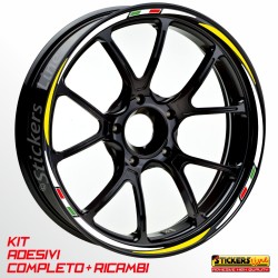 Adesivi cerchi ruote XMAX 400 cc set profili BIANCO - GIALLO Racing 3