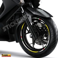 Adesivi cerchi ruote XMAX 400 cc set profili BIANCO - GIALLO Racing 3