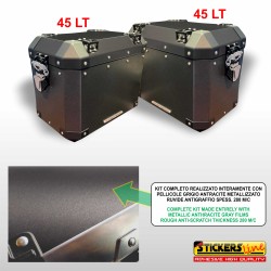 Adesivi coperchi centrali Grigio per valigie Frenk Castle 45 + 45 LT compatibili con BMW R1300 GS