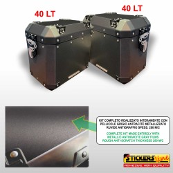 Adesivi coperchi centrali Grigio per valigie Frenk Castle 40 + 40 LT compatibili con BMW R1300 GS