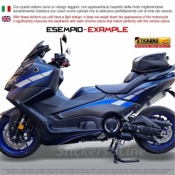 Adesivi carena per Yamaha Tmax 560 2022 Kit Anniversary compatibili blu argento