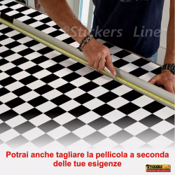 Pellicola Adesiva a Scacchi Bianco Nero Car Wrapping adesivo scacchiera