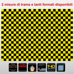 Pellicola Adesiva a Scacchi Giallo Nero Car Wrapping adesivo scacchiera