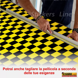 Pellicola Adesiva a Scacchi Giallo Nero Car Wrapping adesivo scacchiera