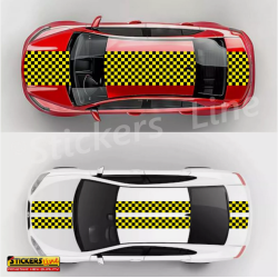 Pellicola Adesiva a Scacchi Giallo Nero Car Wrapping adesivo scacchiera