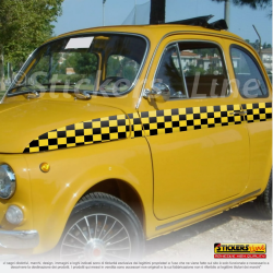 Pellicola Adesiva a Scacchi Giallo Nero Car Wrapping adesivo scacchiera