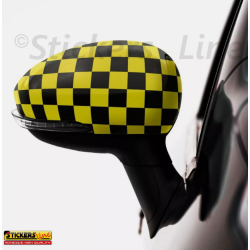 Pellicola Adesiva a Scacchi Giallo Nero Car Wrapping adesivo scacchiera