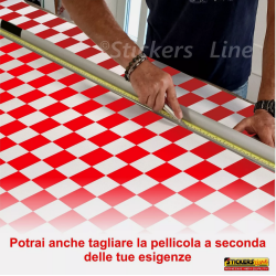 Pellicola Adesiva a Scacchi Bianco Rosso Car Wrapping adesivo scacchiera