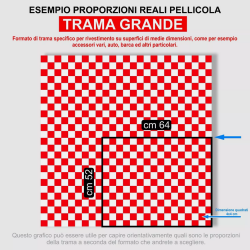 Pellicola Adesiva a Scacchi Bianco Rosso Car Wrapping adesivo scacchiera