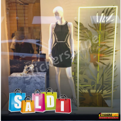 Vetrofanie Saldi adesivi per vetrine negozi promozioni sconti Rif- Mod.6