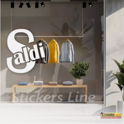 Vetrofanie Saldi adesivi per vetrine negozi promozioni sconti Rif-Mod.12