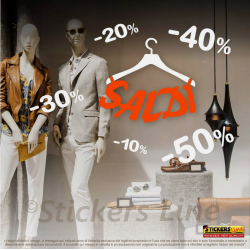 Vetrofanie Saldi adesivi per vetrine negozi promozioni sconti Rif-Mod.13