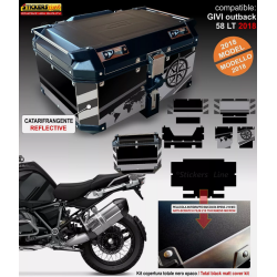 Adesivi bauletto top case GIVI 58 LT 2018 per BMW R1250 GS Triple Black Mod. 1